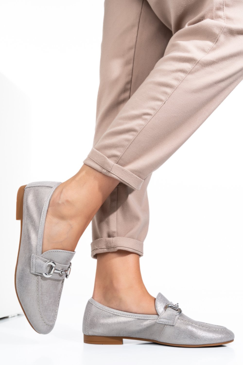 MOCASINI FEMEI PIELE NATURALA GRI WS-263R19