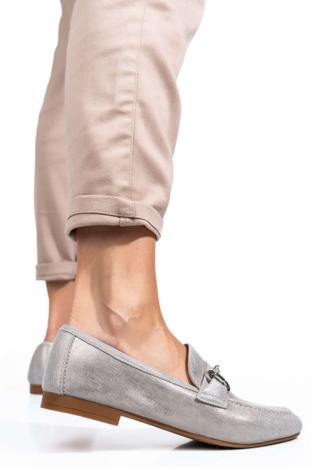 MOCASINI FEMEI PIELE NATURALA GRI WS-263R19