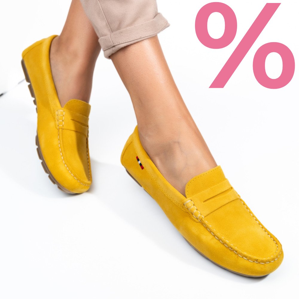 MOCASINI GALBENI PIELE NATURALA INTOARSA WM424R01