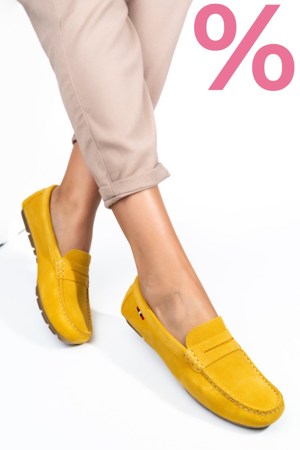 MOCASINI GALBENI PIELE NATURALA INTOARSA WM424R01