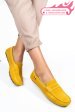 Mocasini galbeni piele naturala intoarsa wm424r01