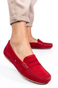 MOCASINI ROSII PIELE NATURALA INTOARSA US77B04-4101