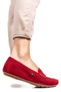MOCASINI ROSII PIELE NATURALA INTOARSA US77B04-4101