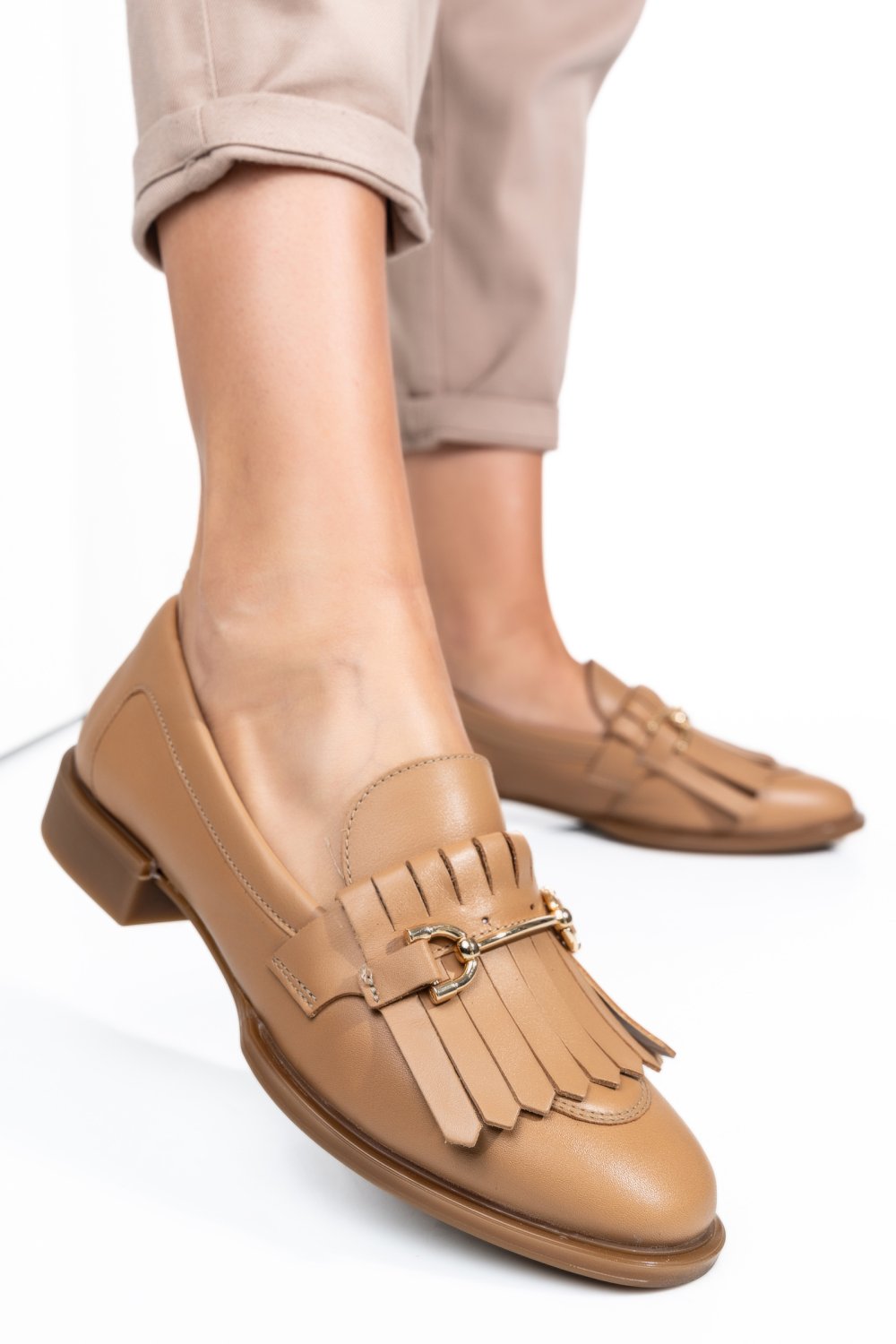 MOCASINI BEJ PIELE NATURALA 4S7752