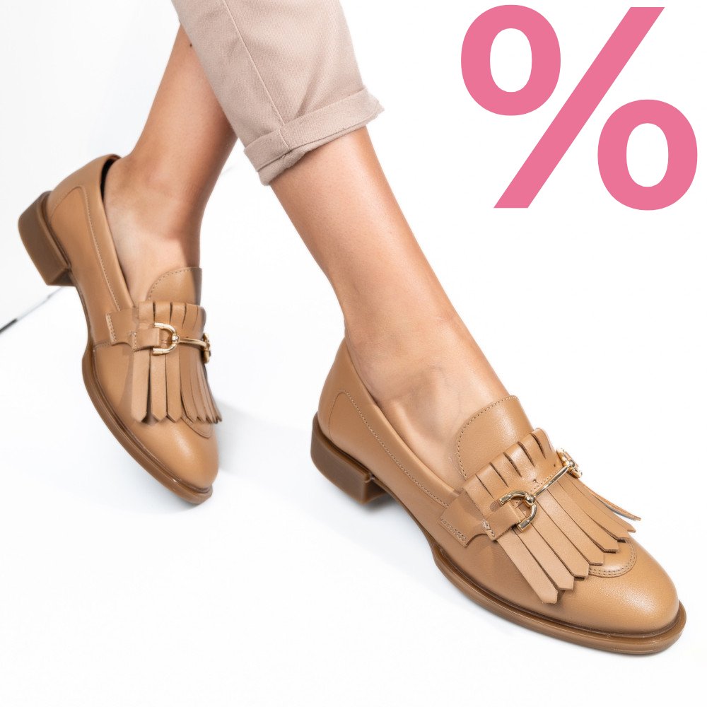 MOCASINI BEJ PIELE NATURALA 4S7752