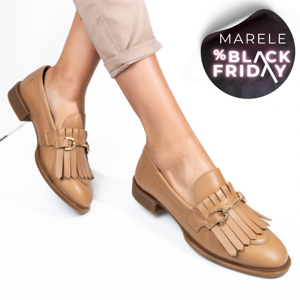 MOCASINI BEJ PIELE NATURALA 4S7752