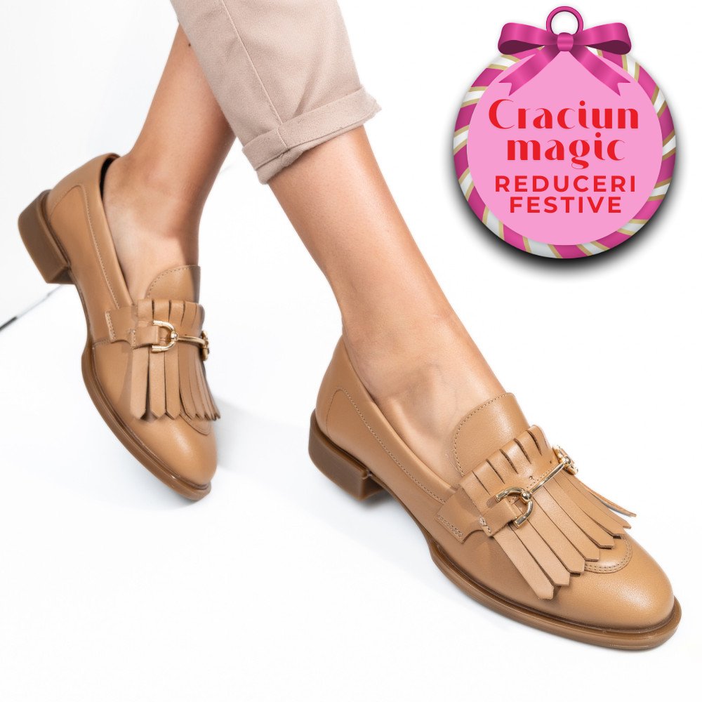 MOCASINI BEJ PIELE NATURALA 4S7752