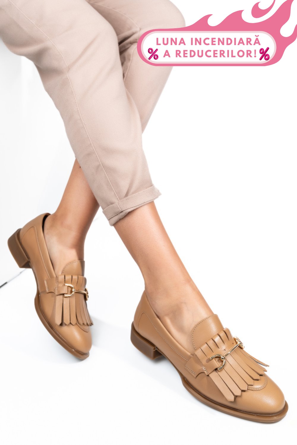 MOCASINI BEJ PIELE NATURALA 4S7752