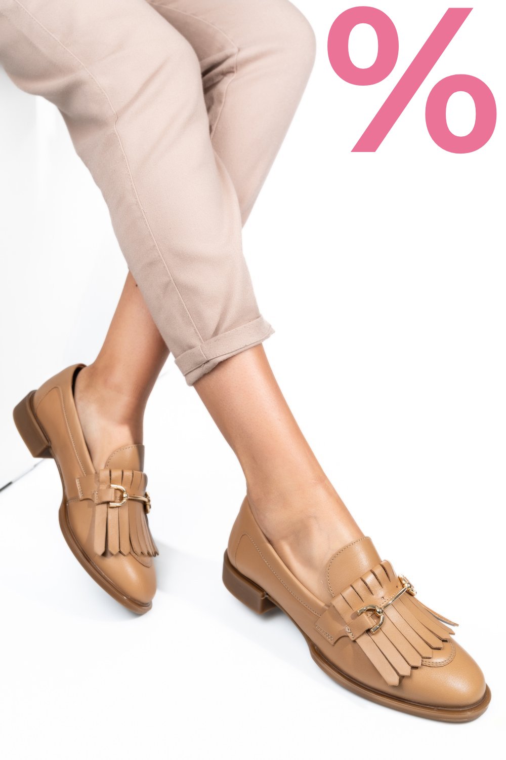 MOCASINI BEJ PIELE NATURALA 4S7752