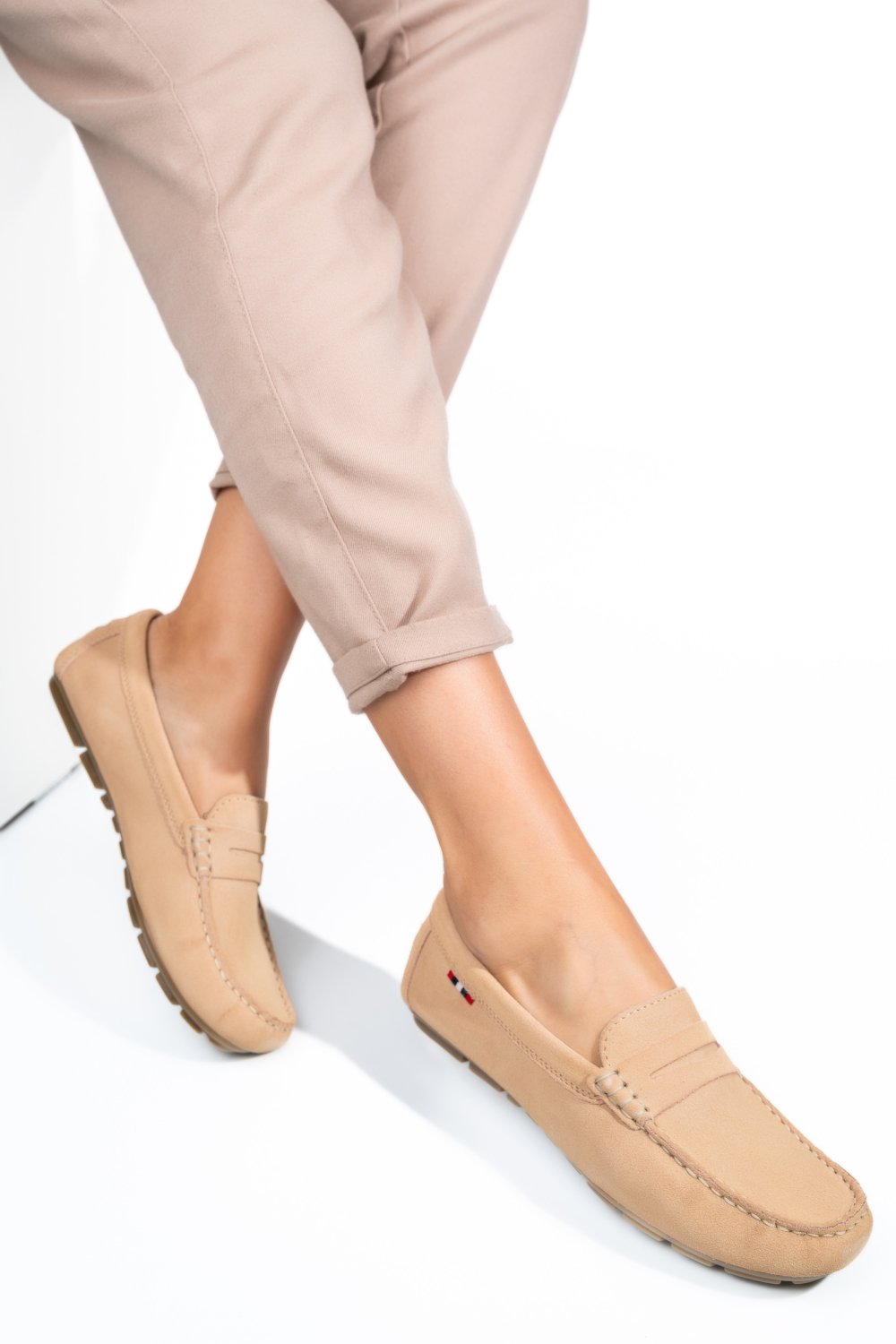 MOCASINI CAMEL PIELE NATURALA INTOARSA WM424R01