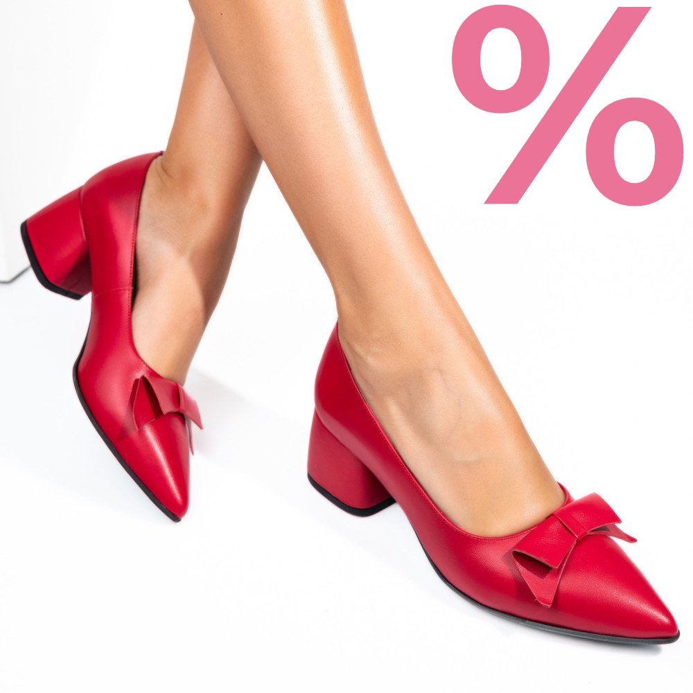 PANTOFI ROSII PIELE NATURALA 1PC455