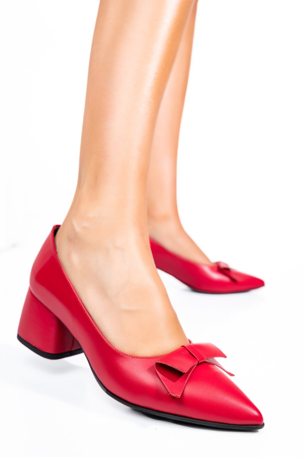 PANTOFI ROSII PIELE NATURALA 1PC455