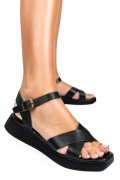 SANDALE NEGRE PIELE NATRURALA IPCBZ-026