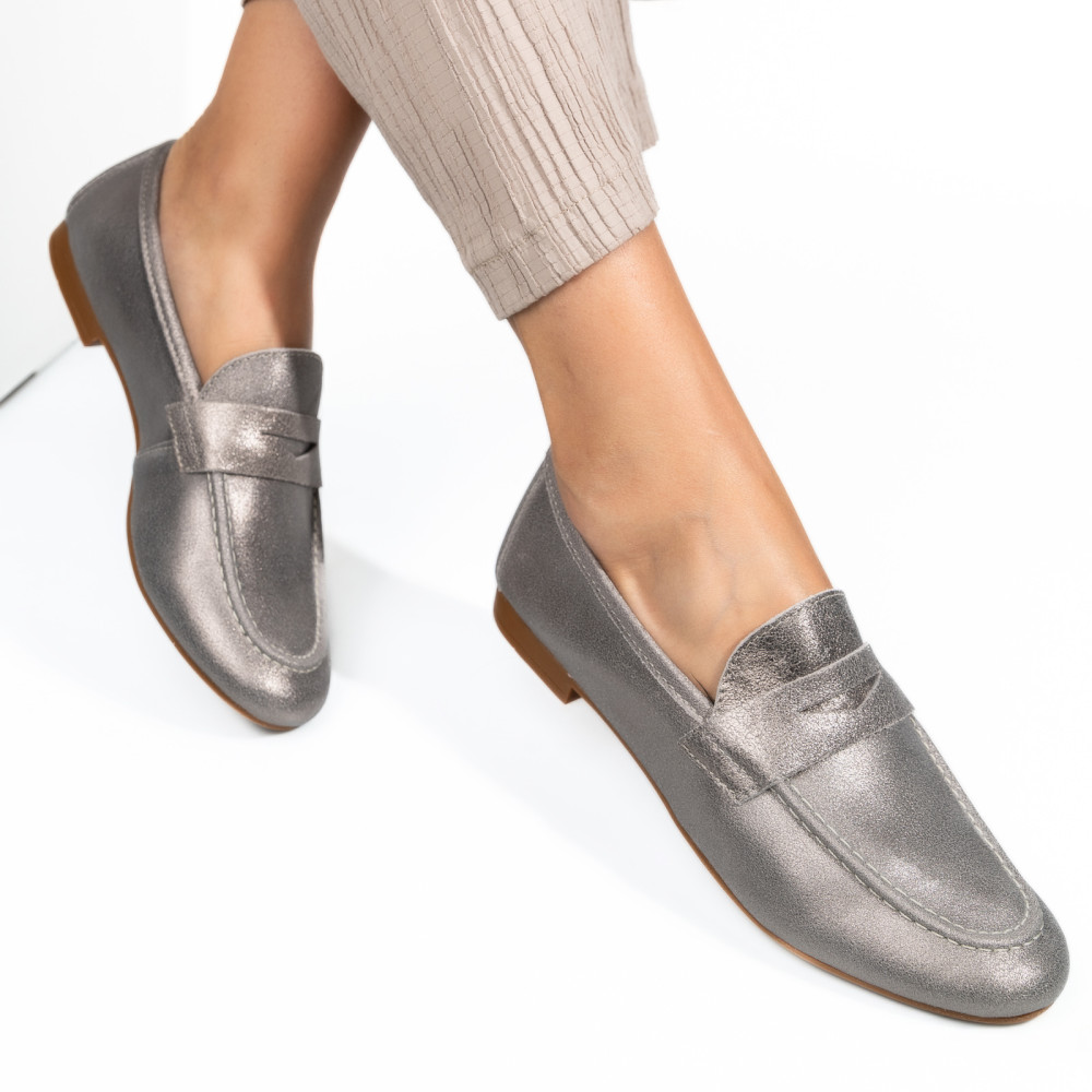 MOCASINI FEMEI PIELE NATURALA PEWTER WS-263R17