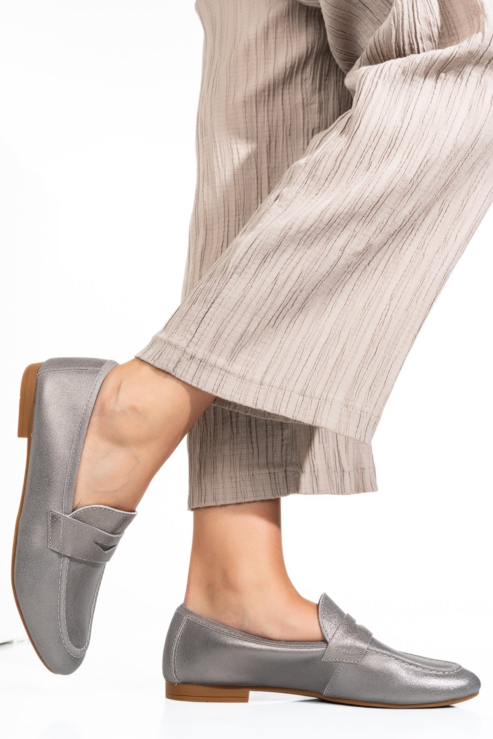 MOCASINI FEMEI PIELE NATURALA PEWTER WS-263R17