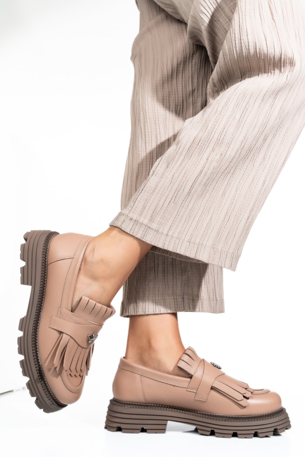 MOCASINI DAMA PIELE NATURALA ROZ 3S7795