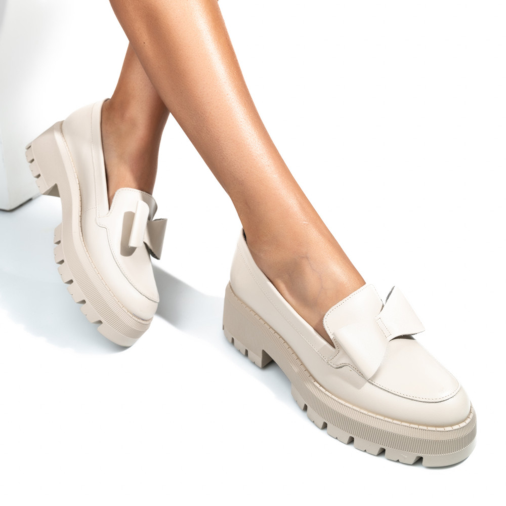MOCASINI BEJ PIELE NATURALA 2S77110B