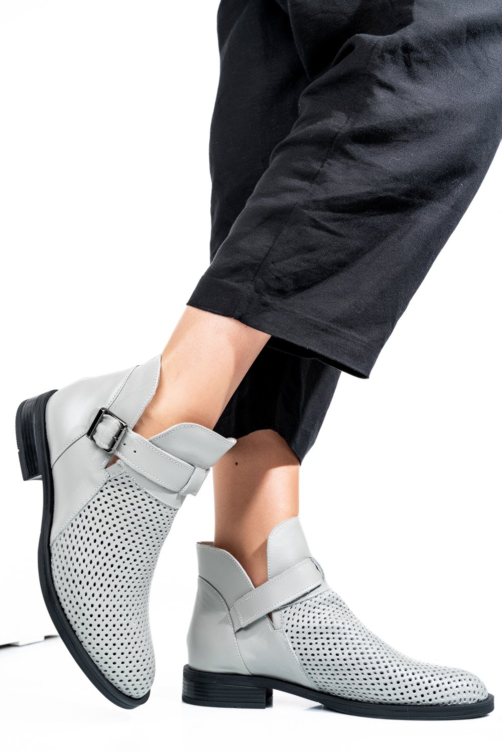 GHETE GRI TALPA NEAGRA PIELE NATURALA 2PC21817NP