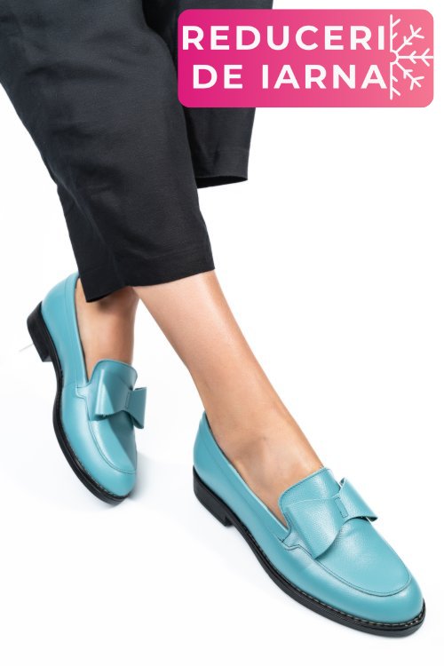 Mocasini turcoaz piele naturala 2s77110