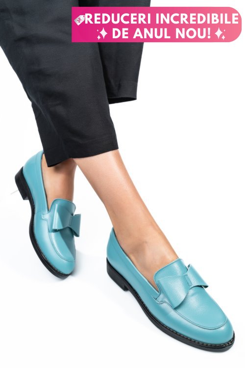 Mocasini turcoaz piele naturala 2s77110