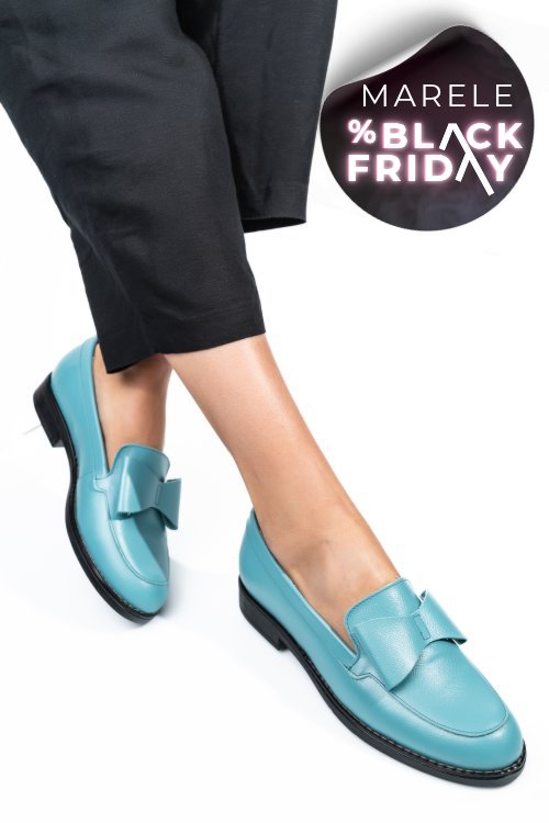 Mocasini turcoaz piele naturala 2s77110