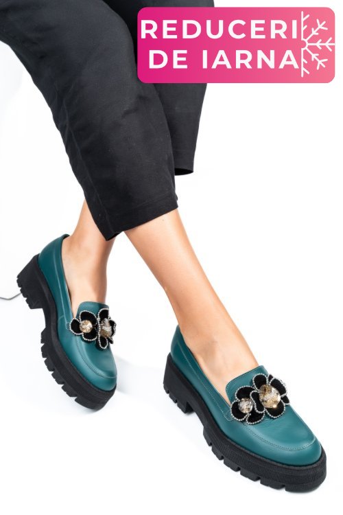 Mocasini verzi piele naturala 2s7723