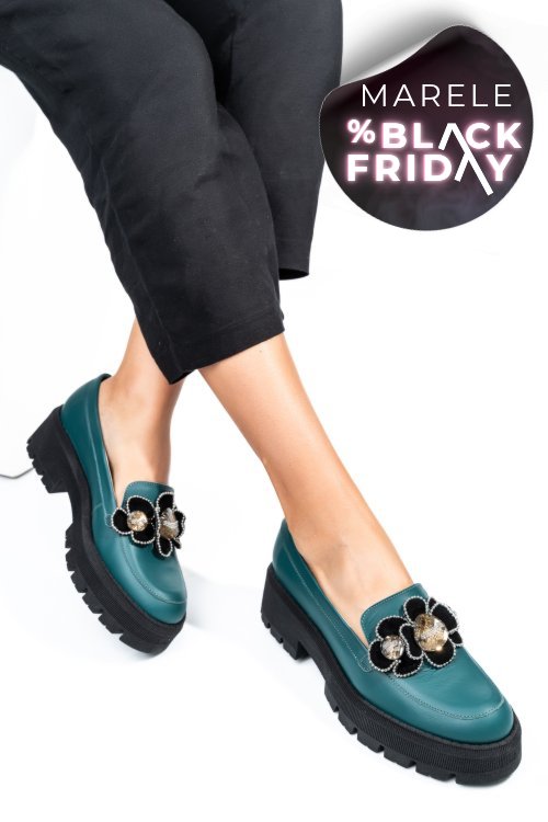 Mocasini verzi piele naturala 2s7723