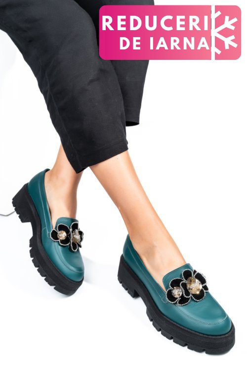 Mocasini verzi piele naturala 2s7723