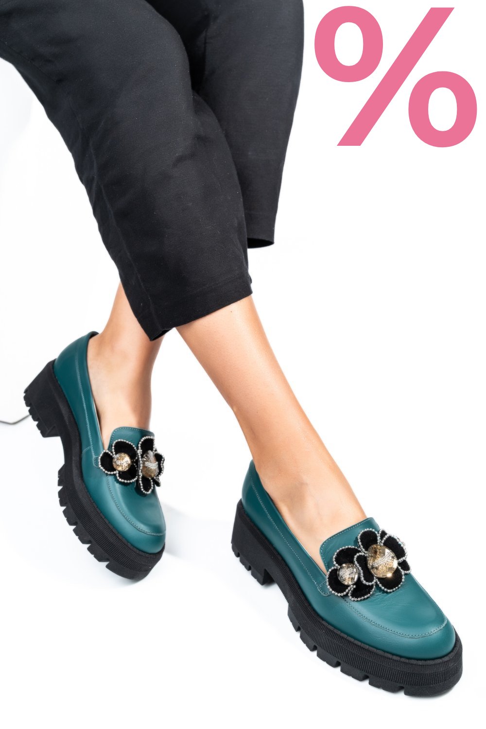 MOCASINI VERZI PIELE NATURALA 2S7723