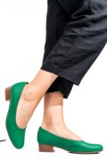 PANTOFI DAMA PIELE NATURALA VERDE DESCHIS TOC MIC 2S77040