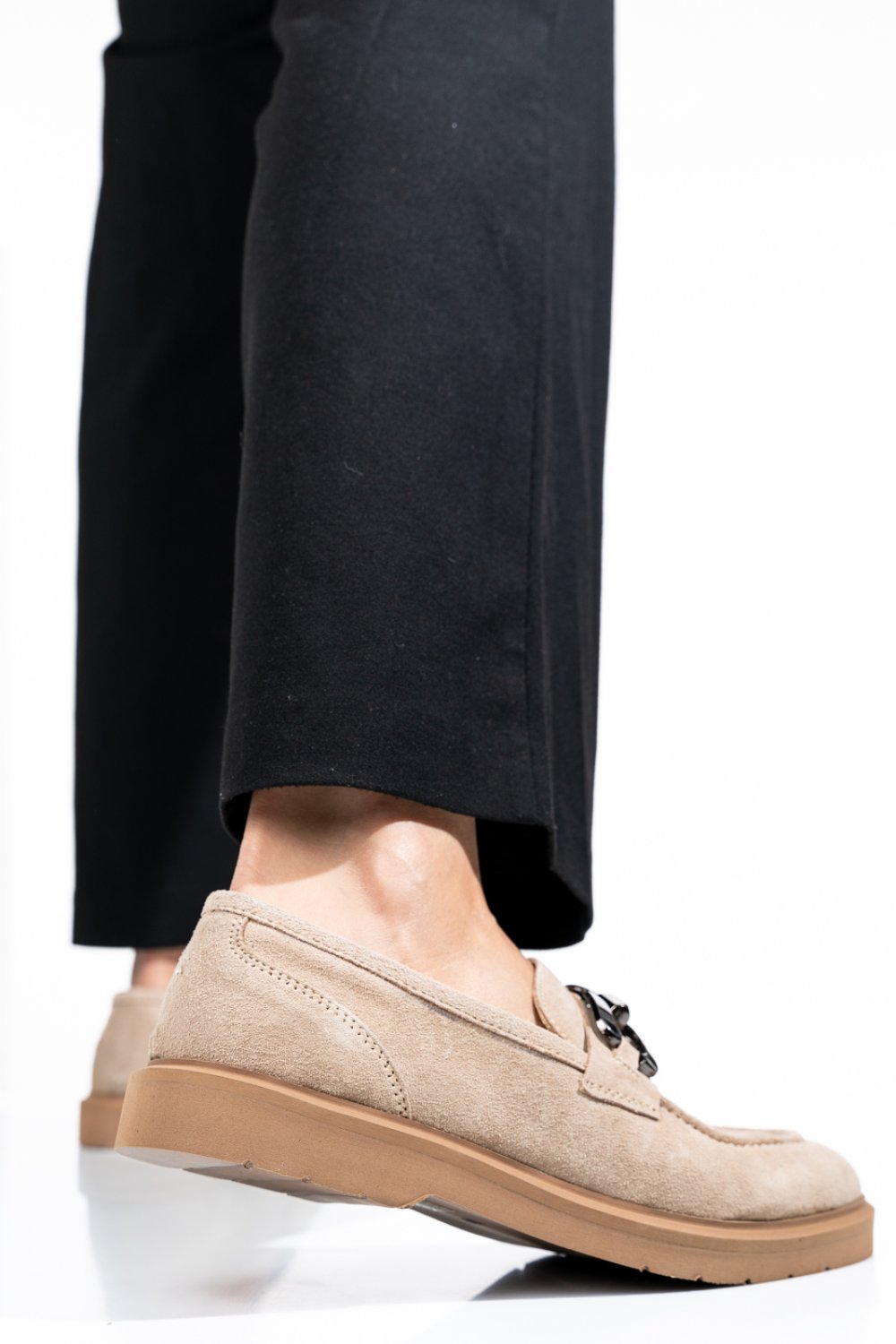 MOCASINI BEJ PIELE NATURALA INTOARSA 1S771205