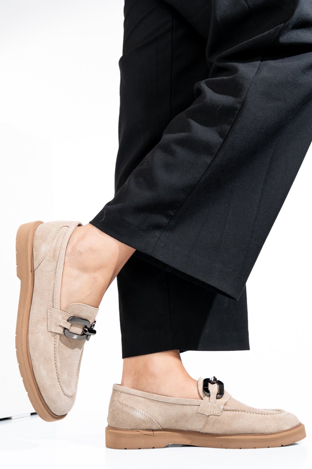 MOCASINI BEJ PIELE NATURALA INTOARSA 1S771205