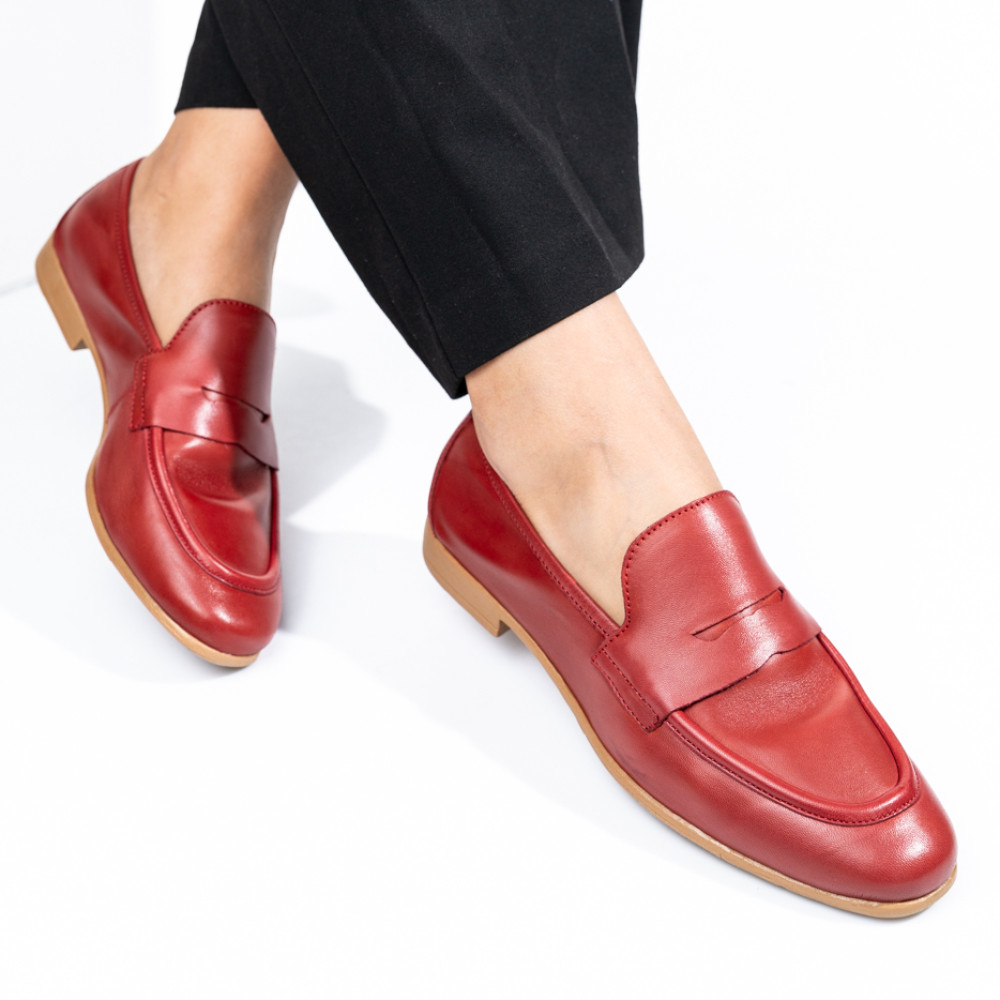 BALERINI ROSII PIELE NATURALA 1S77GET150