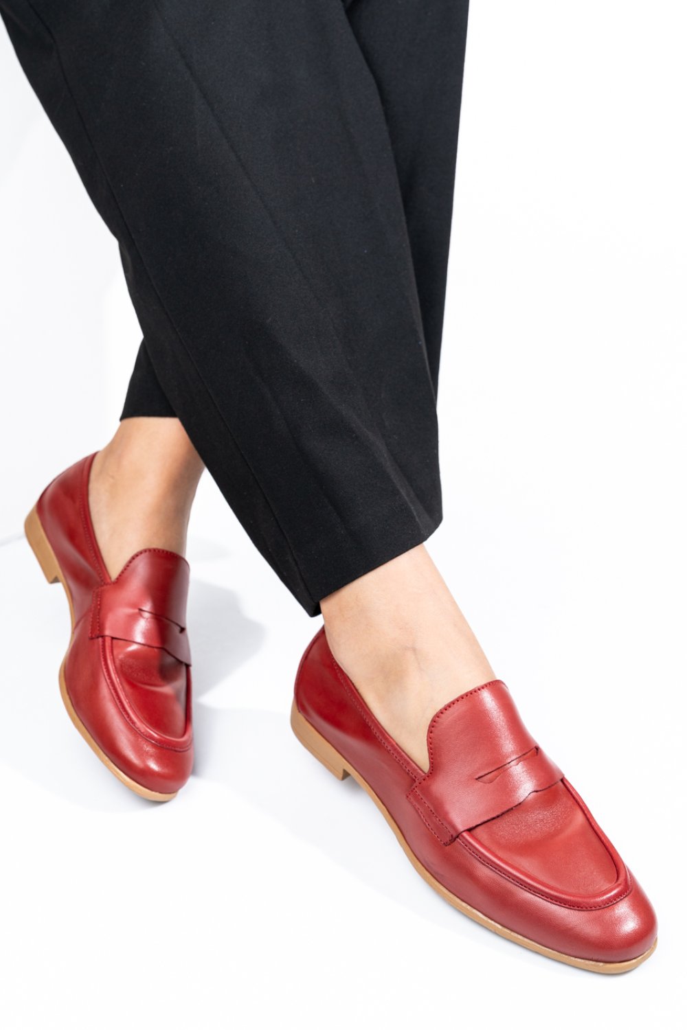 BALERINI ROSII PIELE NATURALA 1S77GET150