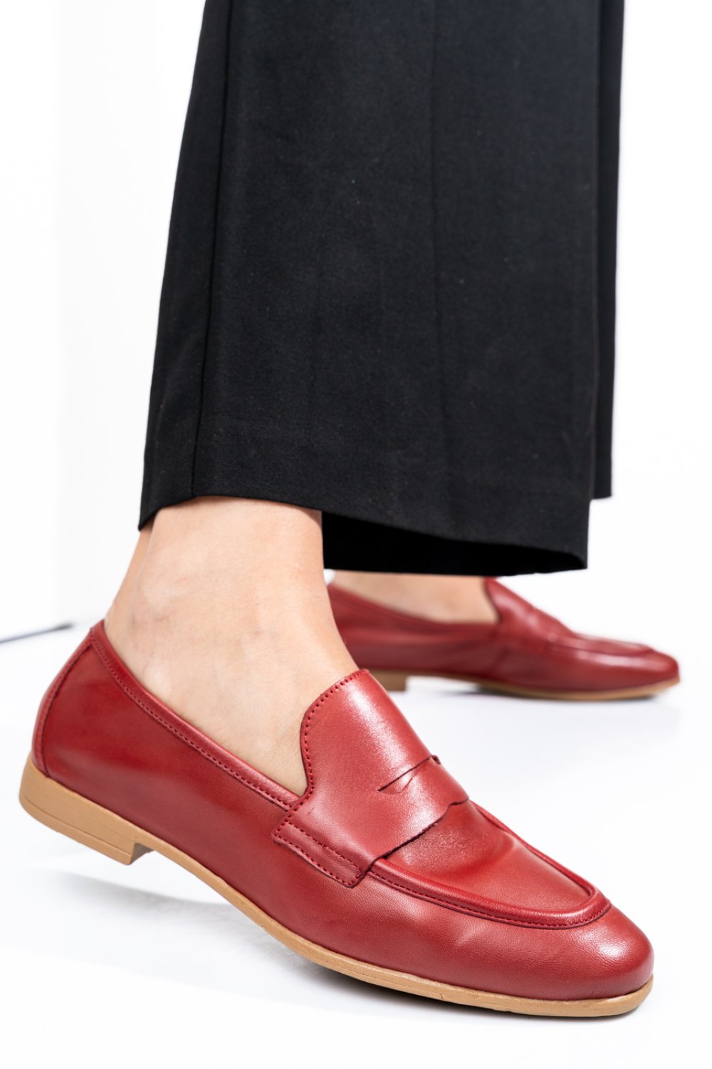 BALERINI ROSII PIELE NATURALA 1S77GET150