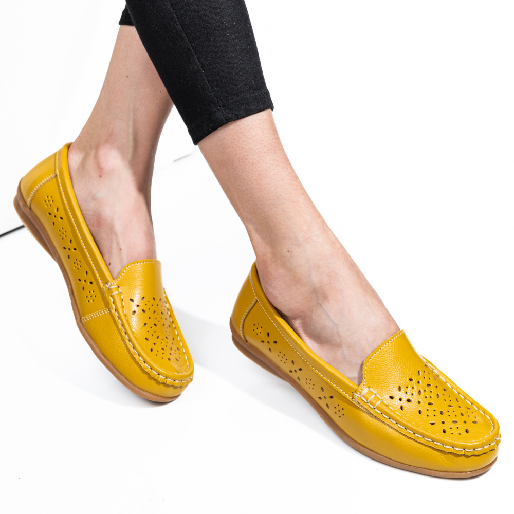 MOCASINI YELLOW PIELE NATURALA NERYS