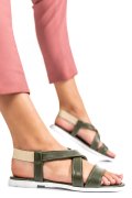 SANDALE KHAKI CREM PIELE NATURALA OSPYO1010