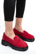 MOCASINI ROSII PIELE NATURALA INTOARSA TSP3203