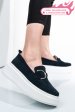 Mocasini bleumarin piele naturala intoarsa sspd306