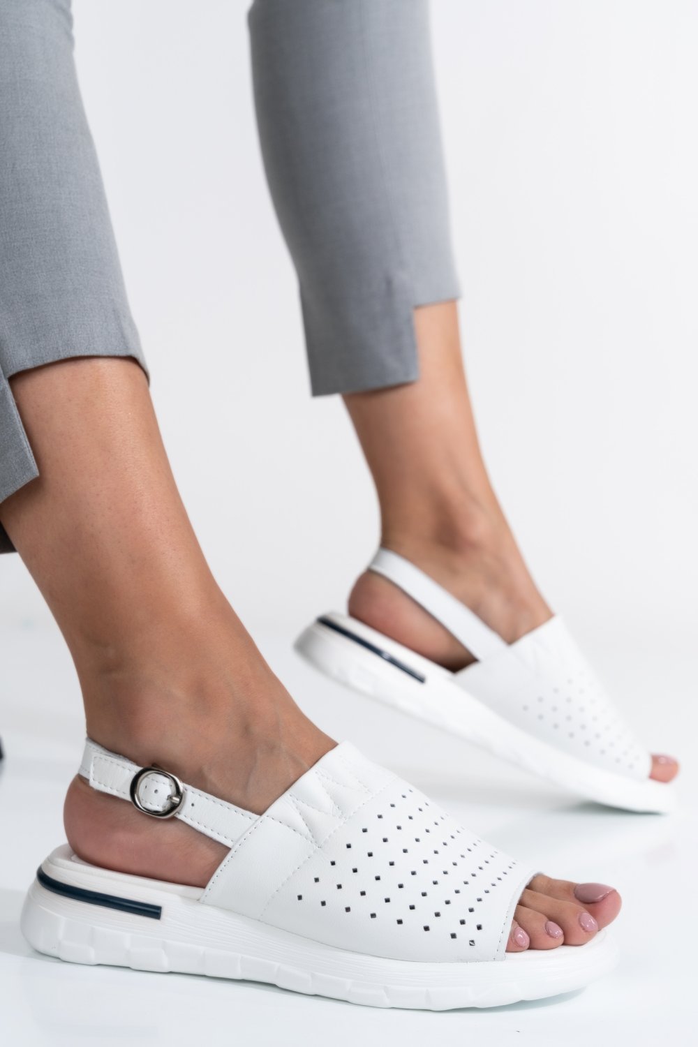 SANDALE WHITE PIELE NATURALA JSPY3030
