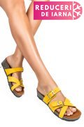 SANDALE YELLOW PIELE NATURALA INTOARSA FSPEDERICA