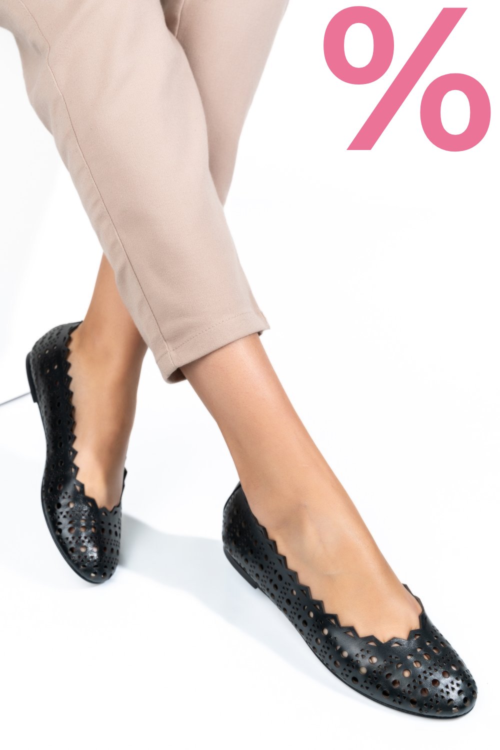 BALERINI NEGRI PIELE NATURALA DE8502P05