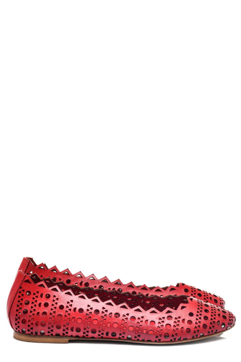 BALERINI ROSII PIELE NATURALA DE8502P05