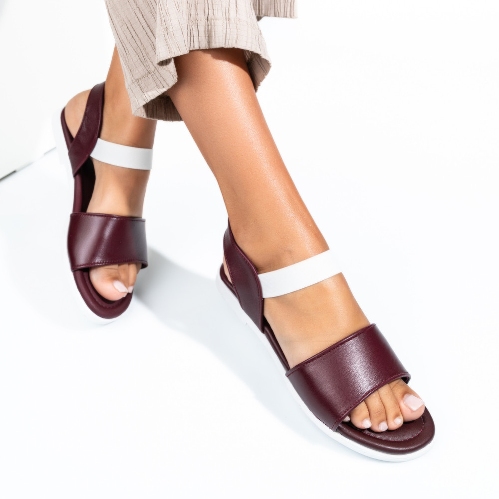 SANDALE BORDO PIELE NATURALA 6SP64005FBRDX