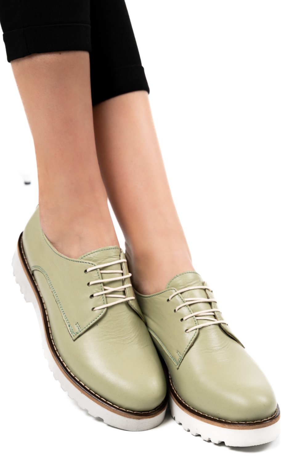 PANTOFI VERDE DESCHIS PIELE NATURALA 1S7792656