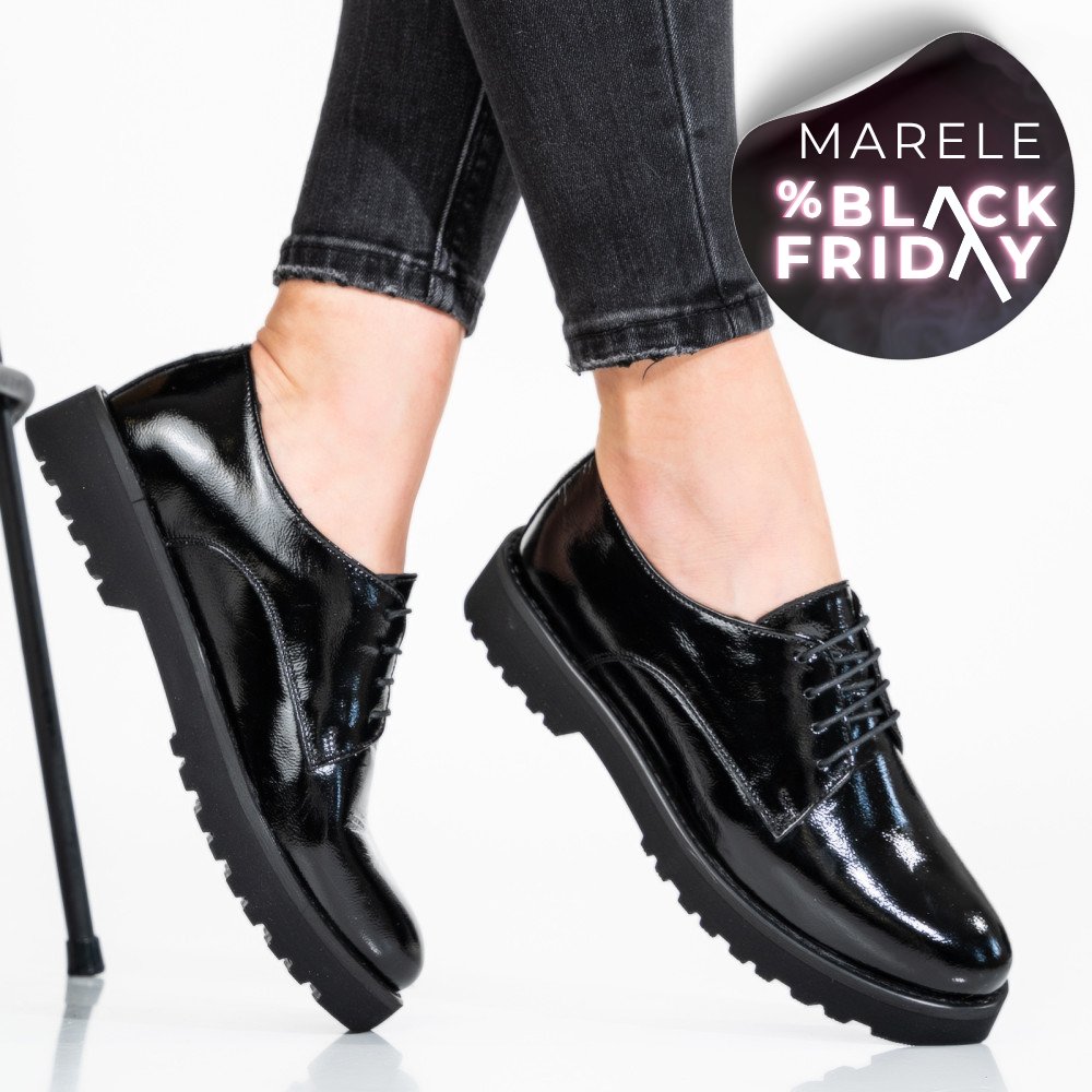 PANTOFI NEGRI PIELE NATURALA LACUITA 1S7792656NPK