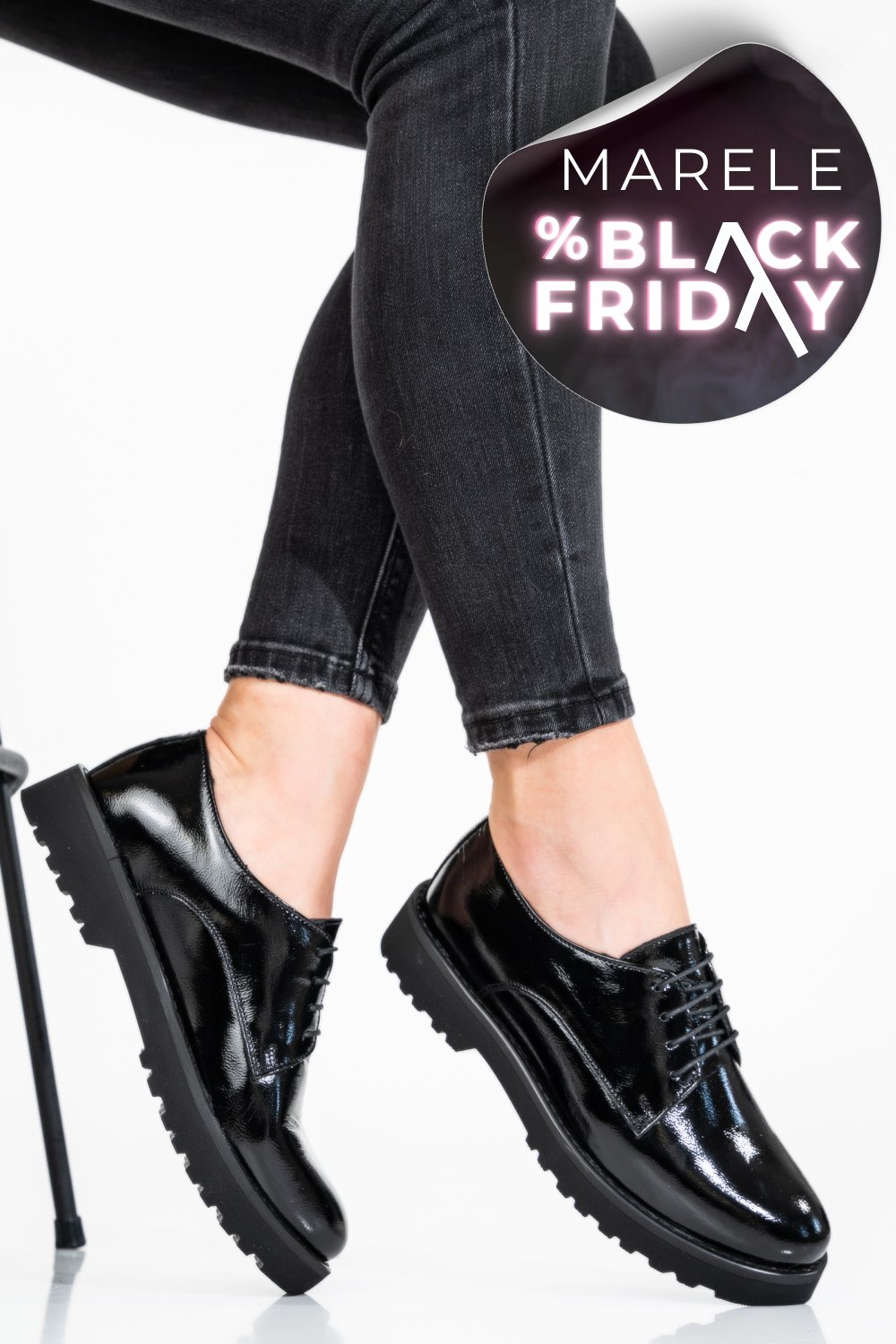 PANTOFI NEGRI PIELE NATURALA LACUITA 1S7792656NPK