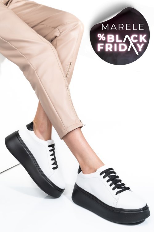 Pantofi albi piele naturala 2s7741610np