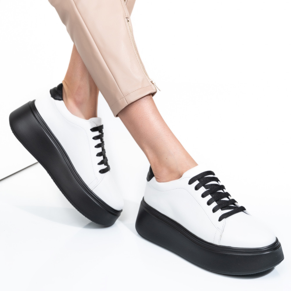 PANTOFI ALBI PIELE NATURALA 2S7741610NP