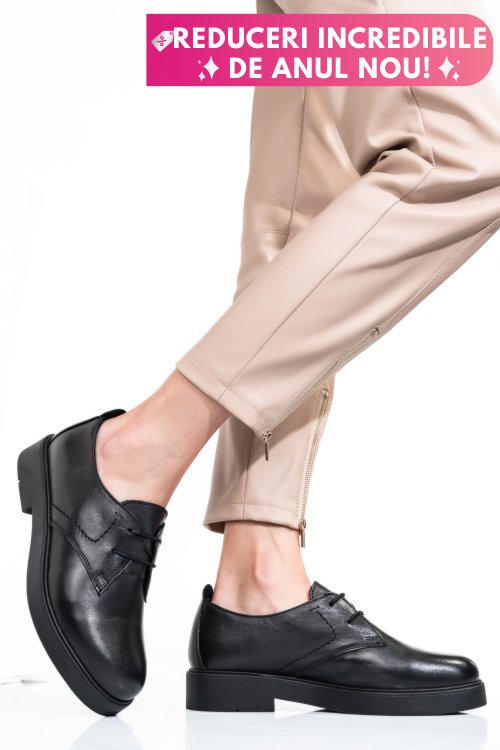 Pantofi negri piele naturala 2s7741603np